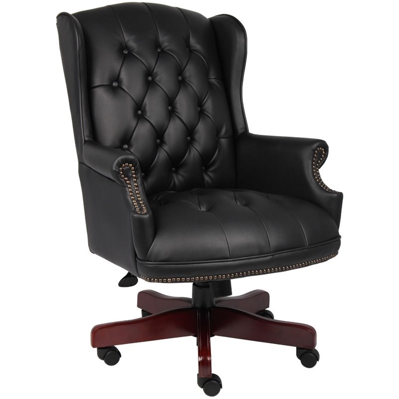 Boss Office Traditional High Back Faux Leather Tufted Executive Chair