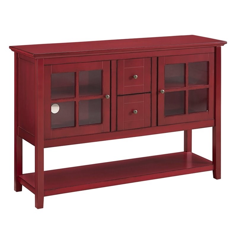 52" Buffet Table TV Stand in Antique Red Homesquare