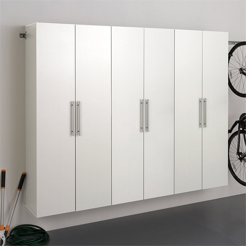Prepac HangUps 3 Piece 90" Large Wall Mounted Garage Set in White Homesquare