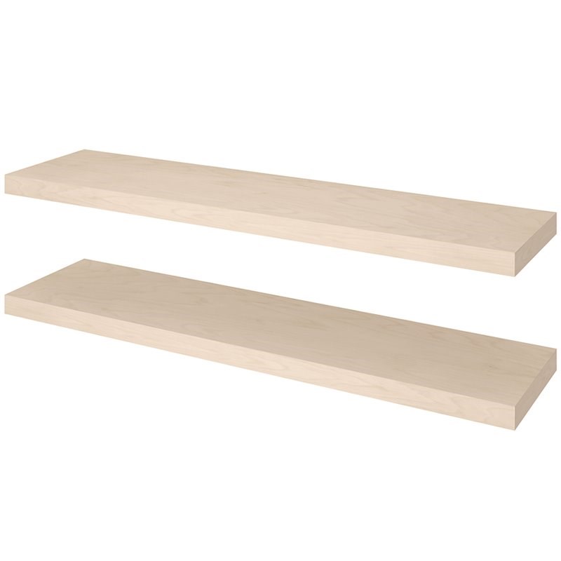 Bestar 48" Lightweight Floating Wall Shelf in Natural (Set of 2
