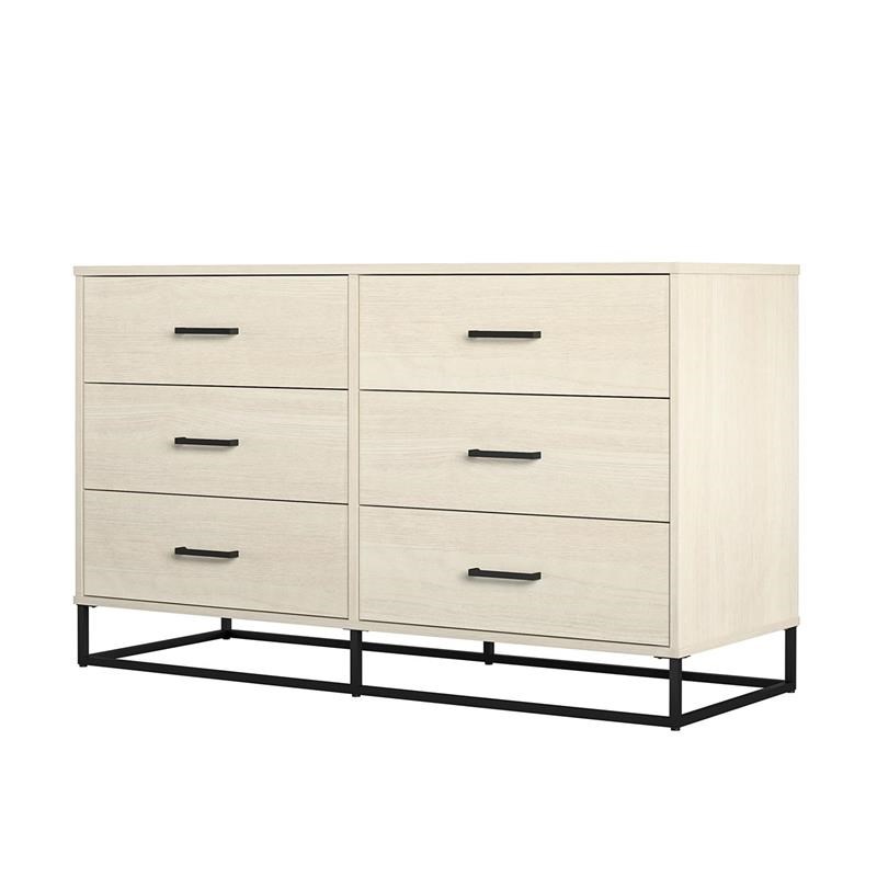 Novogratz Kelly 6 Drawer Dresser in Ivory Oak Homesquare