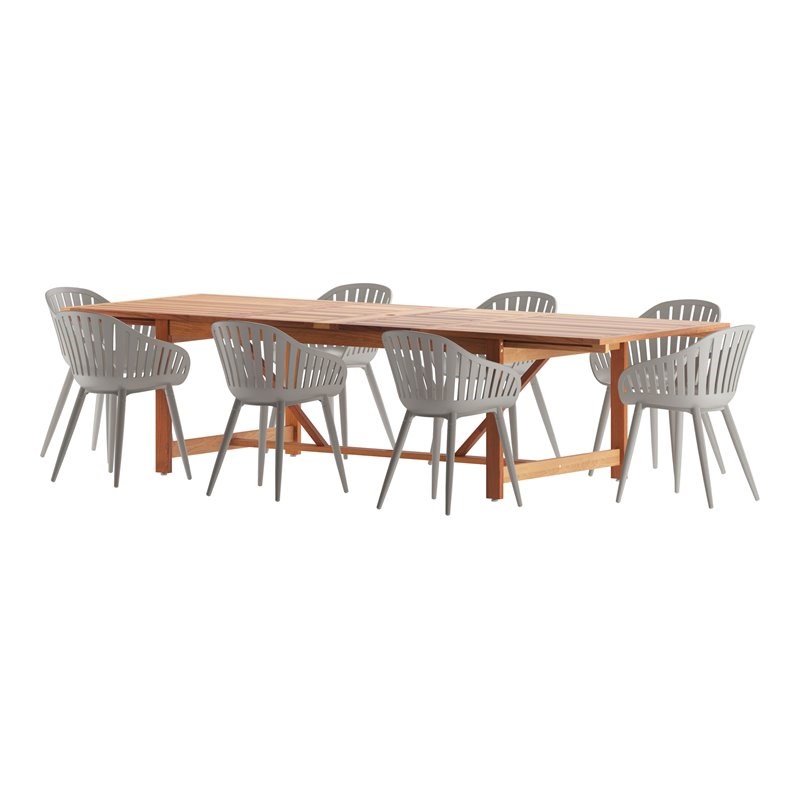 International Home Miami Corp Amazonia 9Piece Patio Dining Set Gray