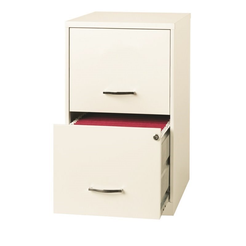 Space Solutions 18 2 Drawer Metal File Cabinet Pearl White 22614