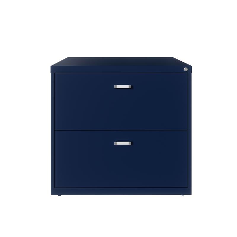 Hirsh Lateral Metal File Cabinet W Drawer Set Navy With Front Back