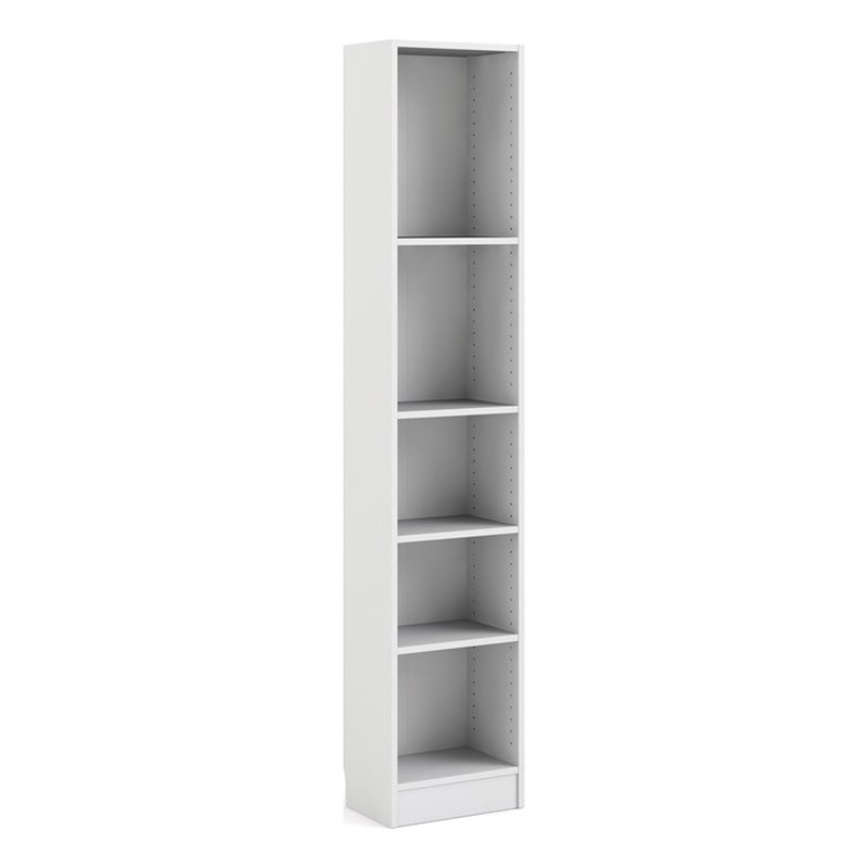Tvilum Element Tall Narrow 5 Shelf Bookcase in White Homesquare