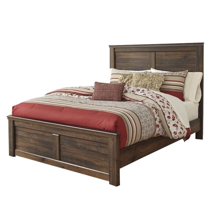 Ashley Furniture Quinden Wood King Panel Bed In Dark Brown B246 56 58 99 Kit