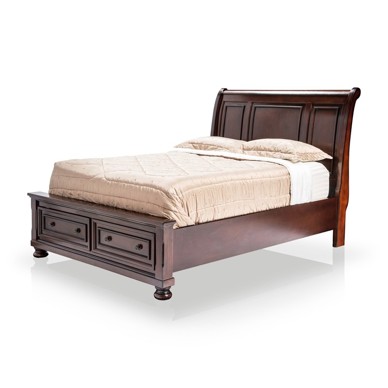 Furniture of America Caiden Transitional Wood Queen Storage Bed in