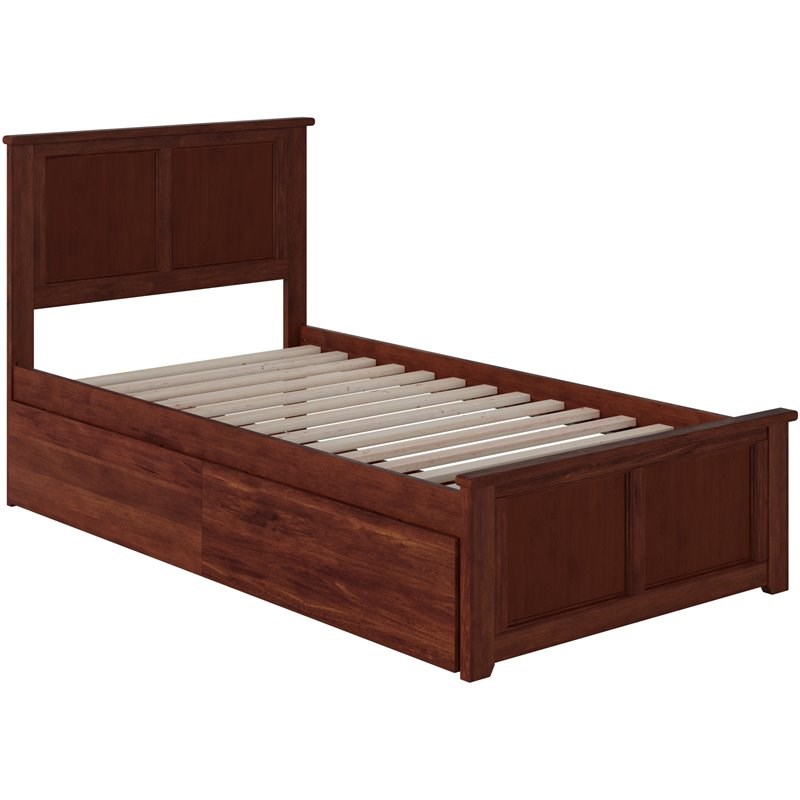 Rosebery Kids Twin XL Storage Platform Bed in Walnut Homesquare