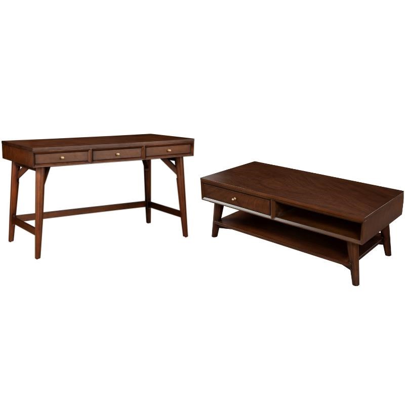 Home Square 2 Piece Furniture Set with Coffee Table and 3Drawer Desk