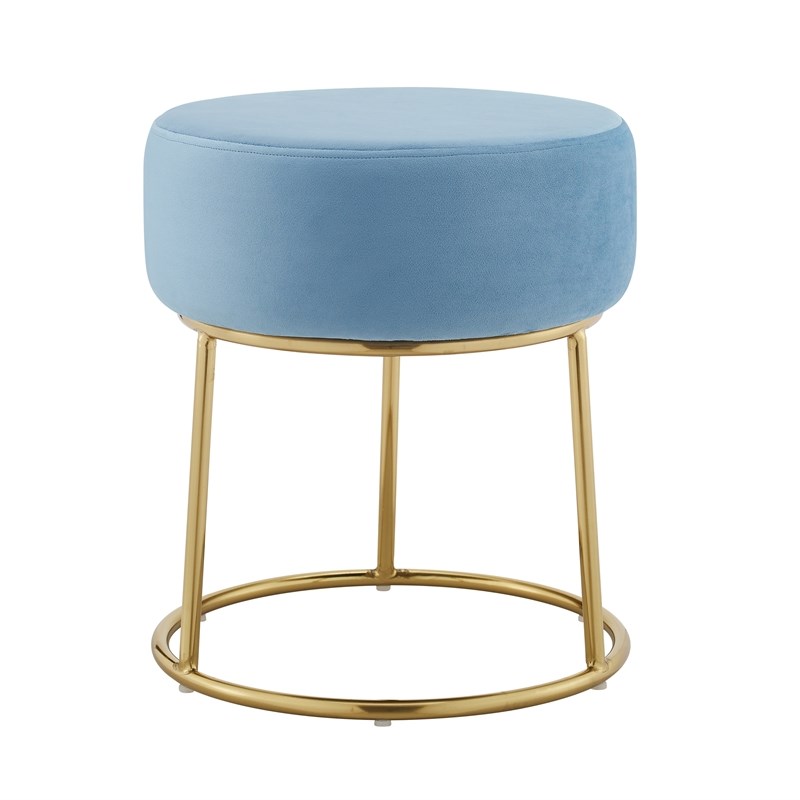 Riverbay Furniture Metal Accent Vanity Stool in Light Blue Homesquare
