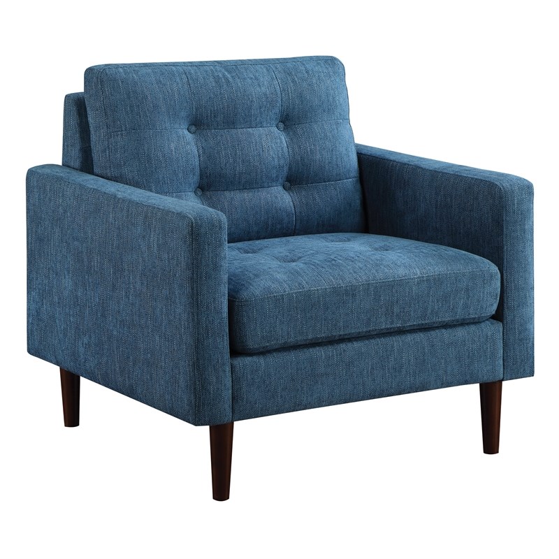 Grayburn MidCentury Chair in Navy Fabric Homesquare