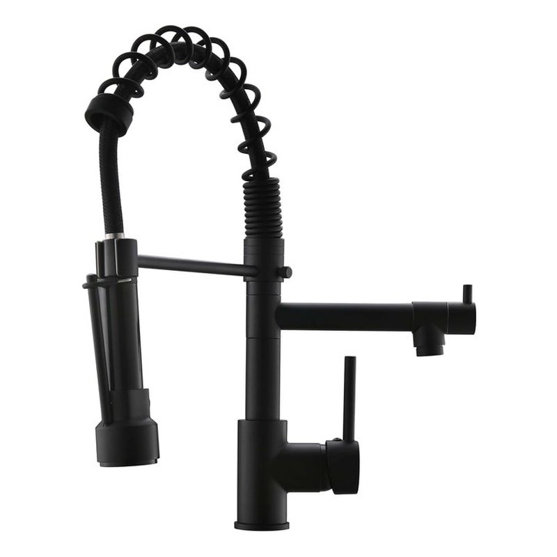 CRO Decor Single Handle Copper Kitchen Faucet in Black Homesquare
