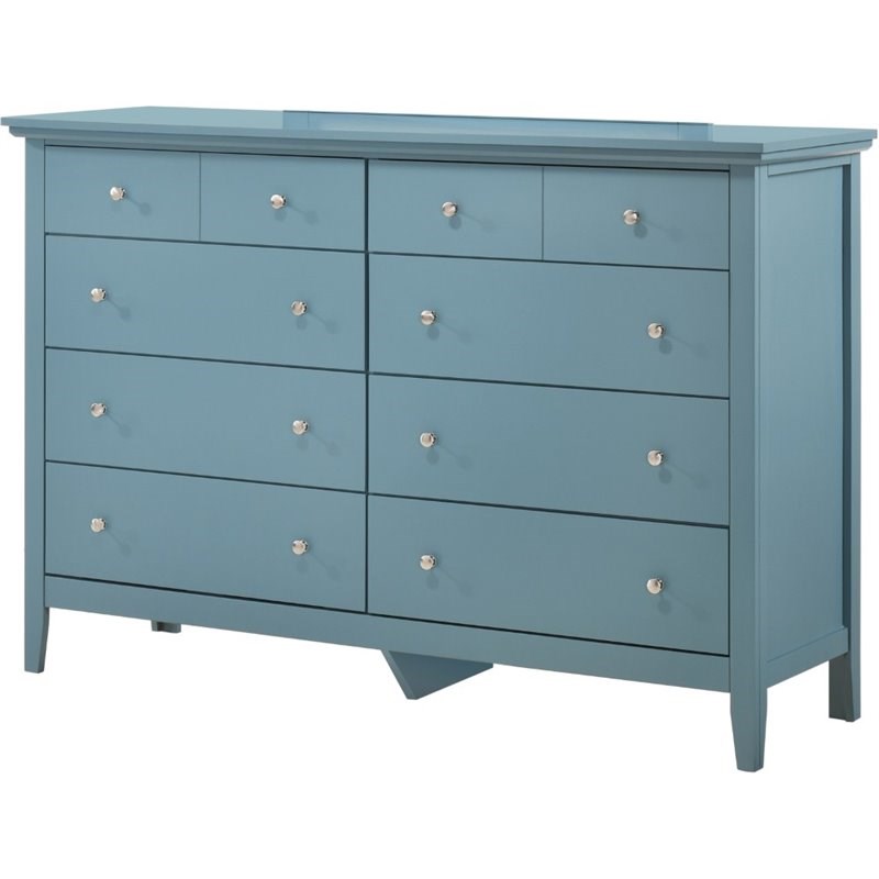 Glory Furniture Hammond 8 Drawer Dresser in Teal Homesquare