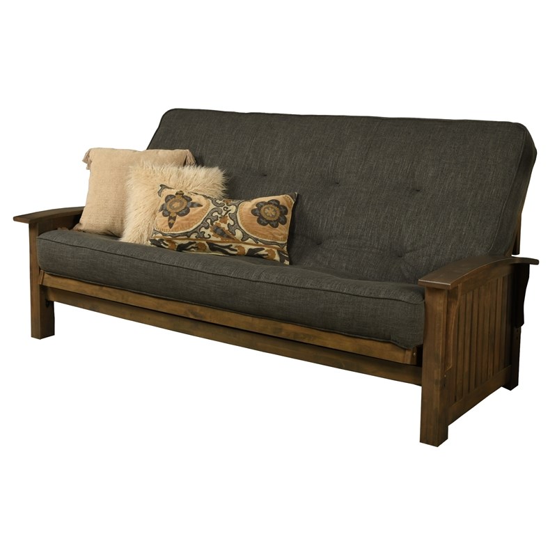 Kodiak Furniture Washington Queensize Wood Futon Linen Charcoal Gray
