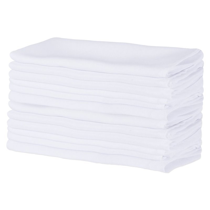 ELiving Store Modern Fabric Commercial Quality Napkin in White (Set of