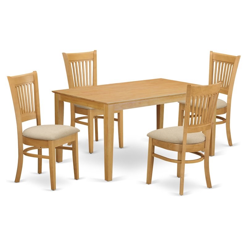 East West Furniture Capri 5piece Wood Kitchen Table and Chair Set in