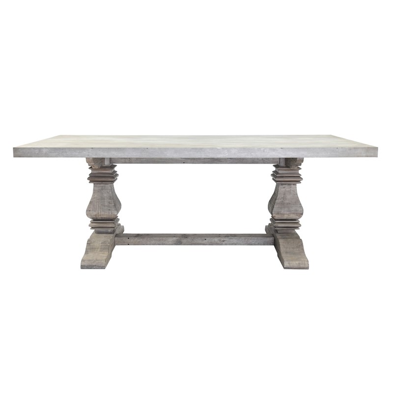 Kosas Home McKee 84 Reclaimed Pine Dining Table In Antique Gray Khaki