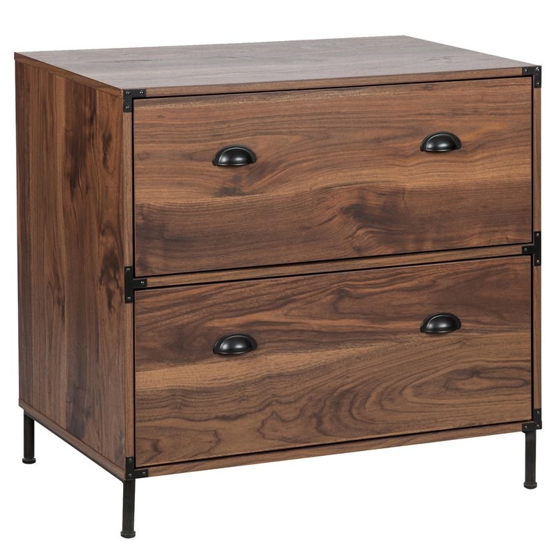 Saint Birch Bombay 2Drawer Modern Wood Lateral File in Walnut