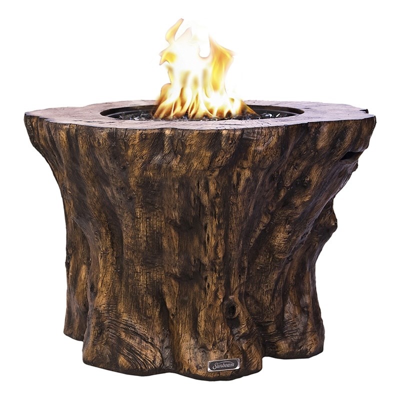 Sunbeam Pioneer Concrete Fire Pit in Brown Finish Homesquare