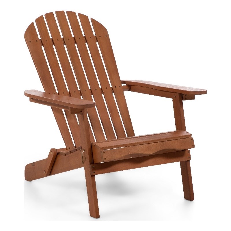 Greemotion Elk 34"W Outdoor Eucalyptus Wood Adirondack Chair in Natural