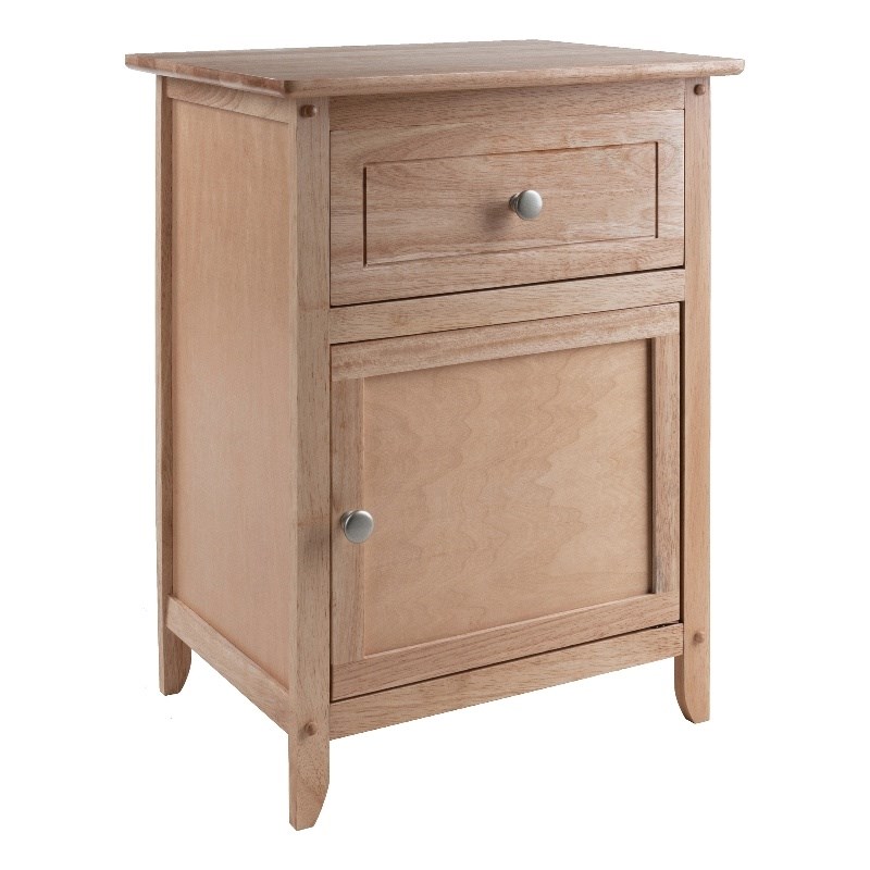 Winsome Night Stand with and Drawer in Natural Finish Homesquare