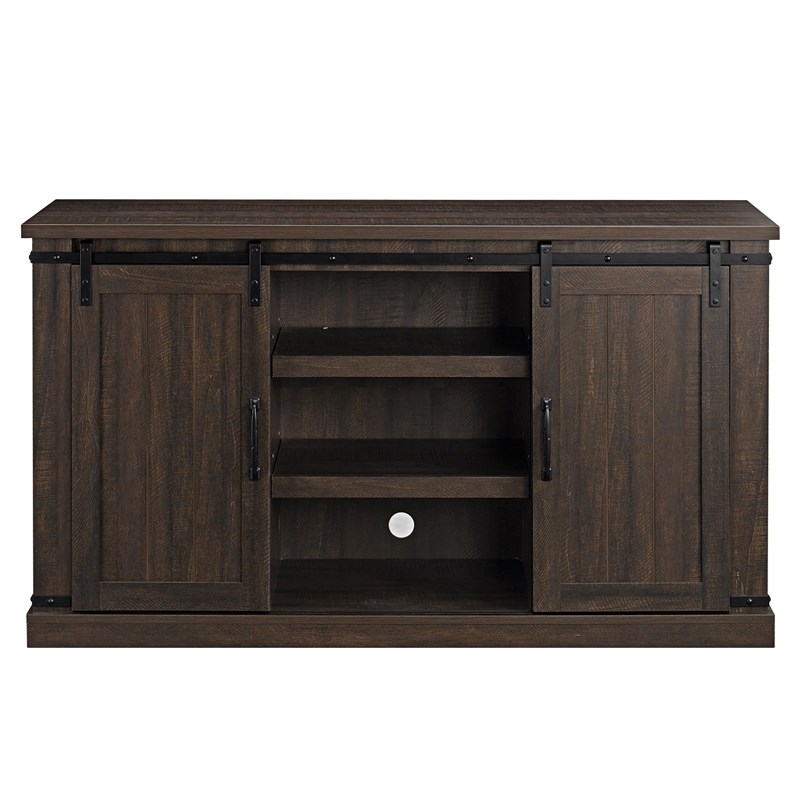 LIVILAND Rustic Wood TV Stand for 65 TV Sliding Barn Door Media Console