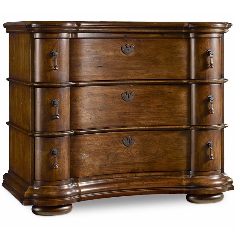 hooker furniture archivist 3 drawer bachelor's chest in pecan 544790017
