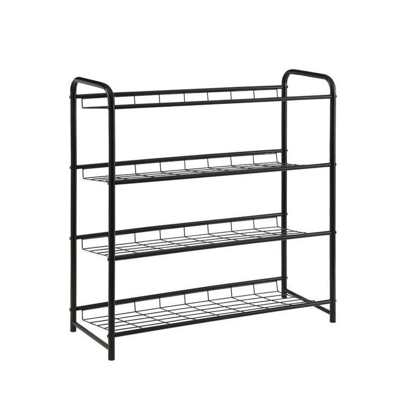 coaster 4 shelf metal shoe rack in black 950031 coaster 4 shelf metal shoe rack in black 950031