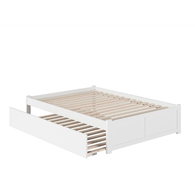 atlantic furniture concord full platform panel bed with trundle in