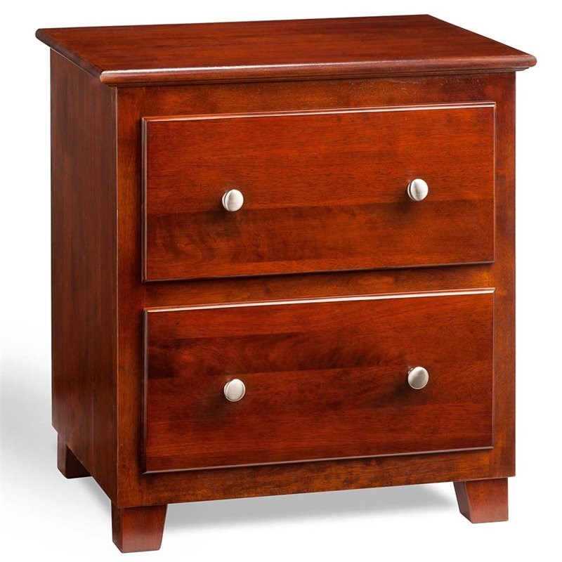 Atlantic Furniture Atlantic 2 Drawer Nightstand in Walnut Homesquare