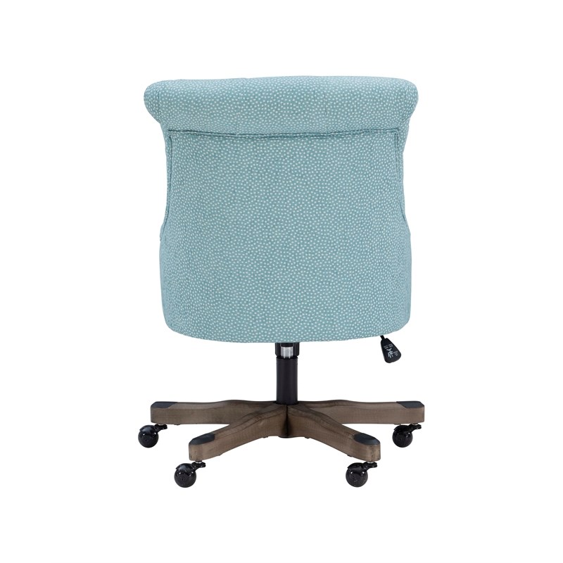 linon sinclair wood upholstered office chair in light blue 178403ltblu01u