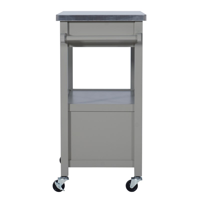 Linon Sydney Wood Kitchen Storage and Prep Cart in Gray