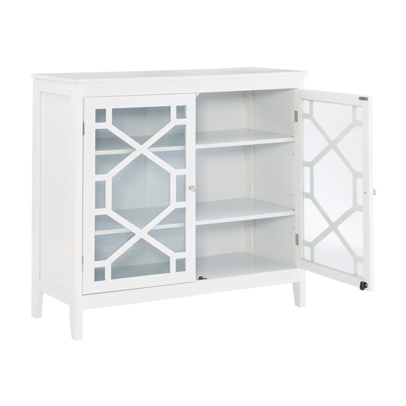 Linon Betty Wood Large Accent Cabinet in White