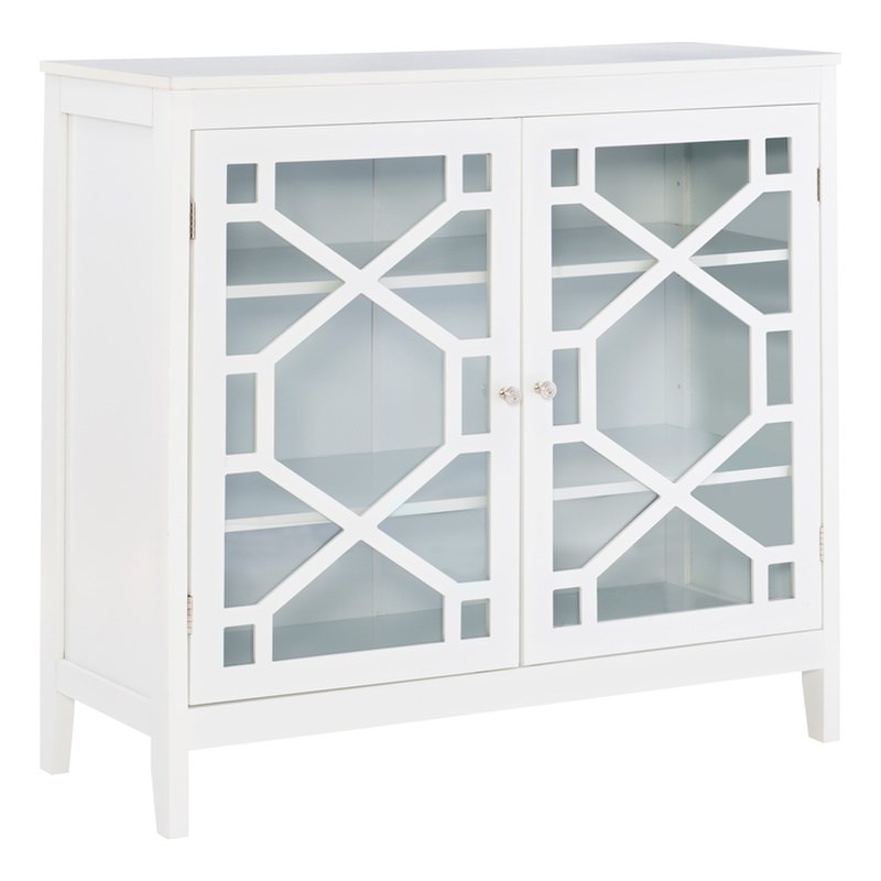 Linon Betty Wood Large Accent Cabinet in White