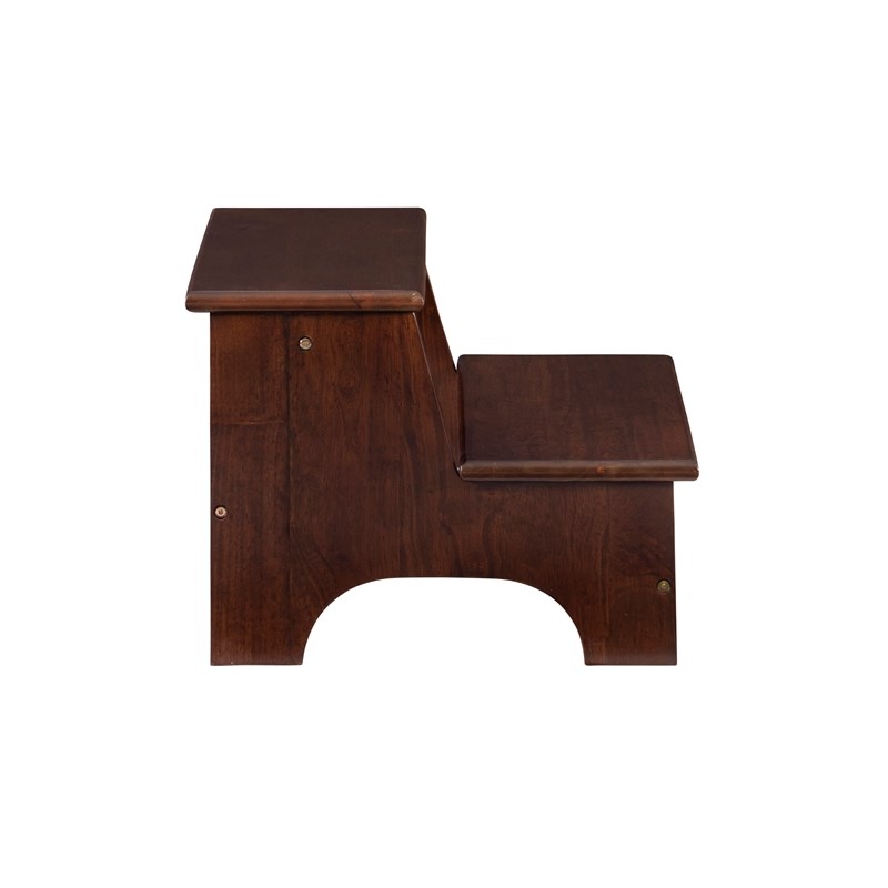 Linon Tyler Wood Bed Step Stool in Espresso