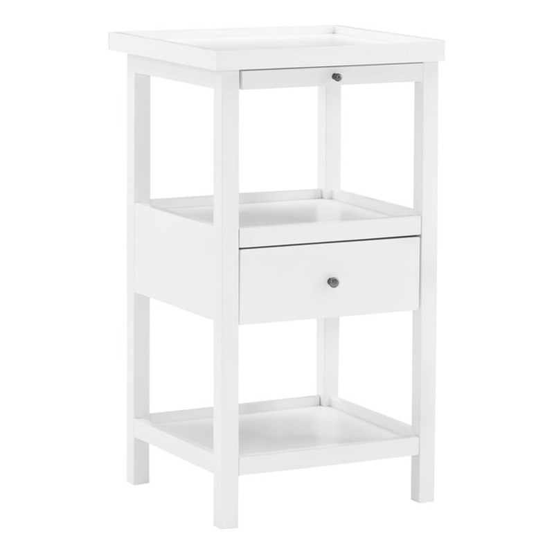 Linon Palmer End Table with Shelf in White