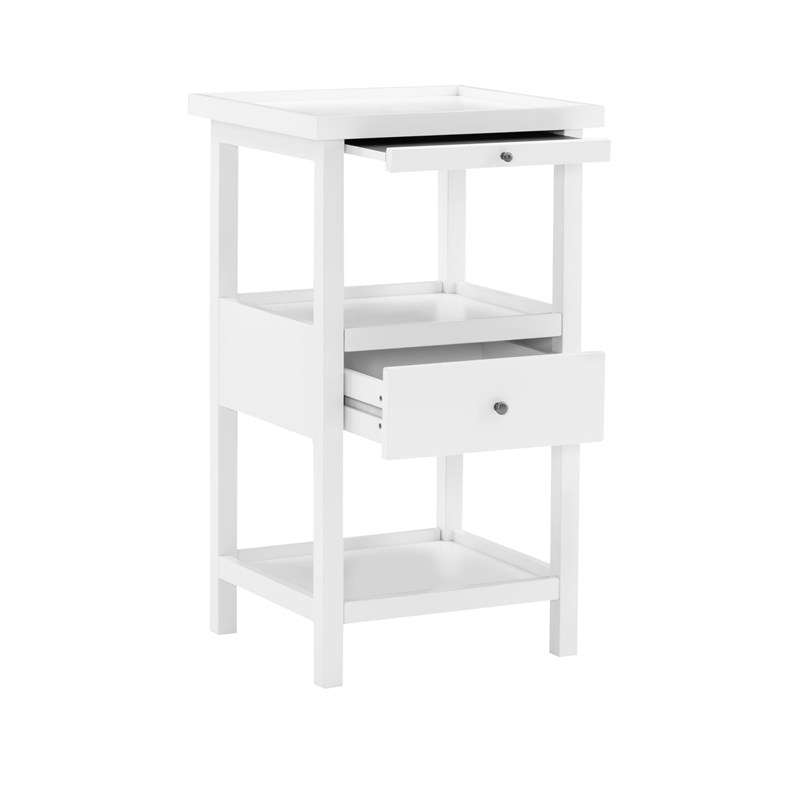 Linon Palmer End Table with Shelf in White