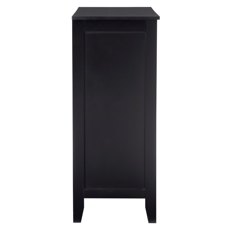 Linon Betty Large Wood and Glass Cabinet in Black