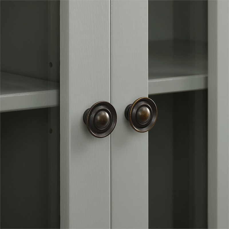 Linon Largo Wood Double Door Cabinet in Gray
