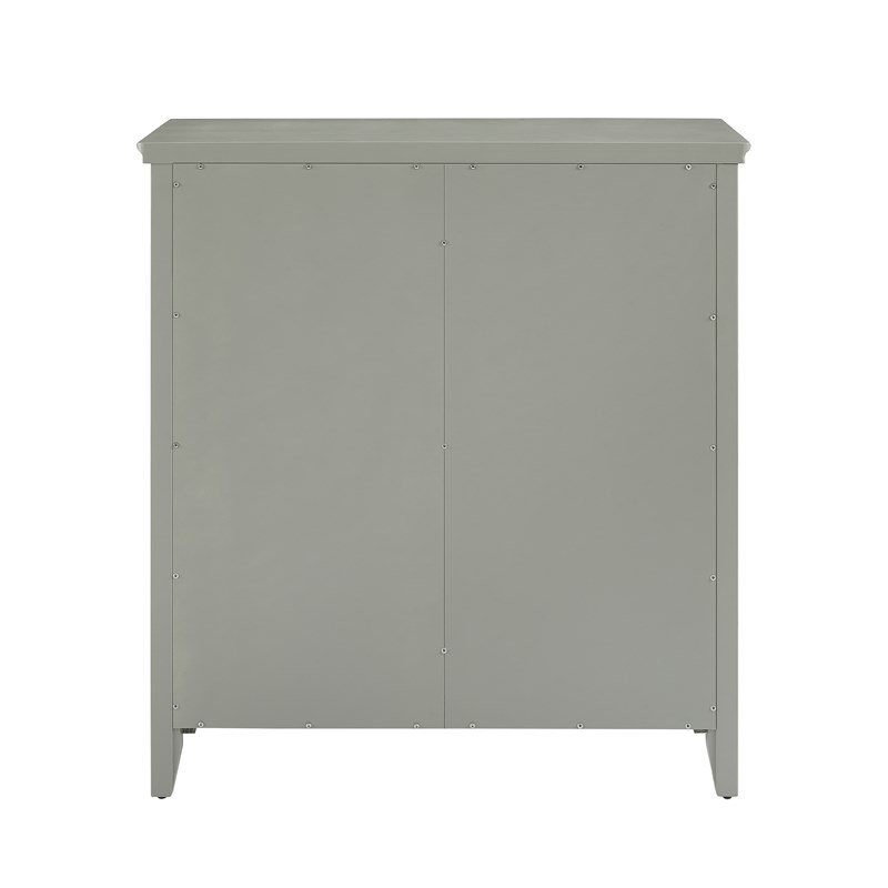 Linon Largo Wood Double Door Cabinet in Gray