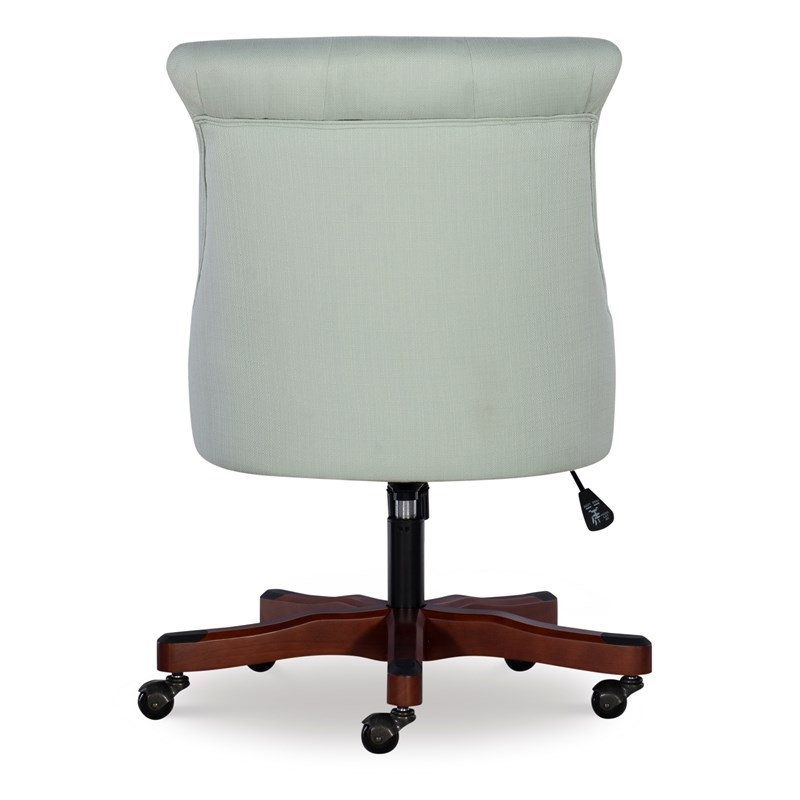 Linon Sinclair Wood Upholstered Office Chair in Mint Green Homesquare