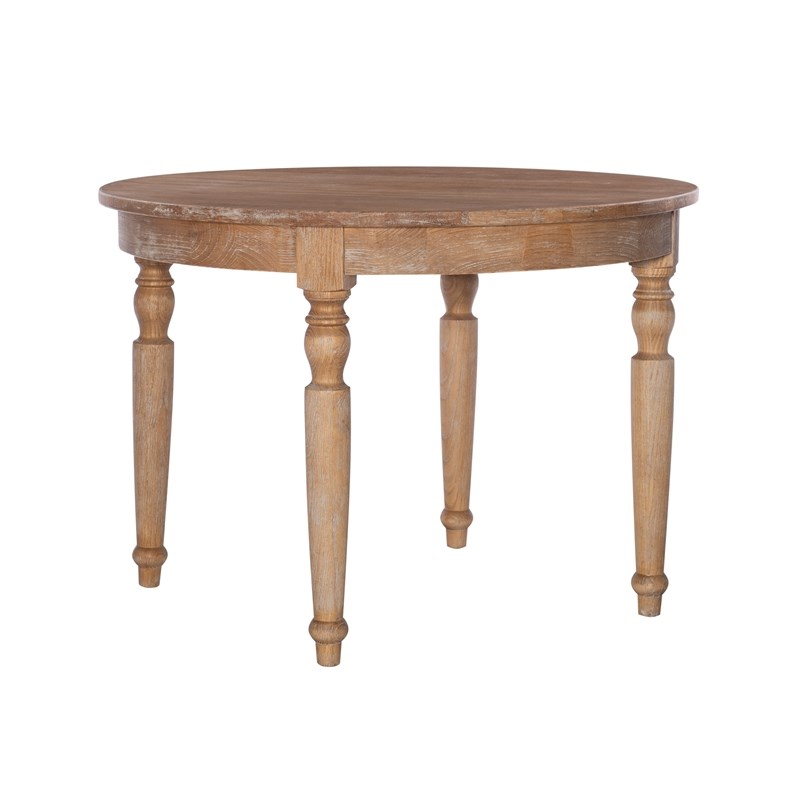 Linon Avalon Wood Round Dining Table in Light Brown Homesquare