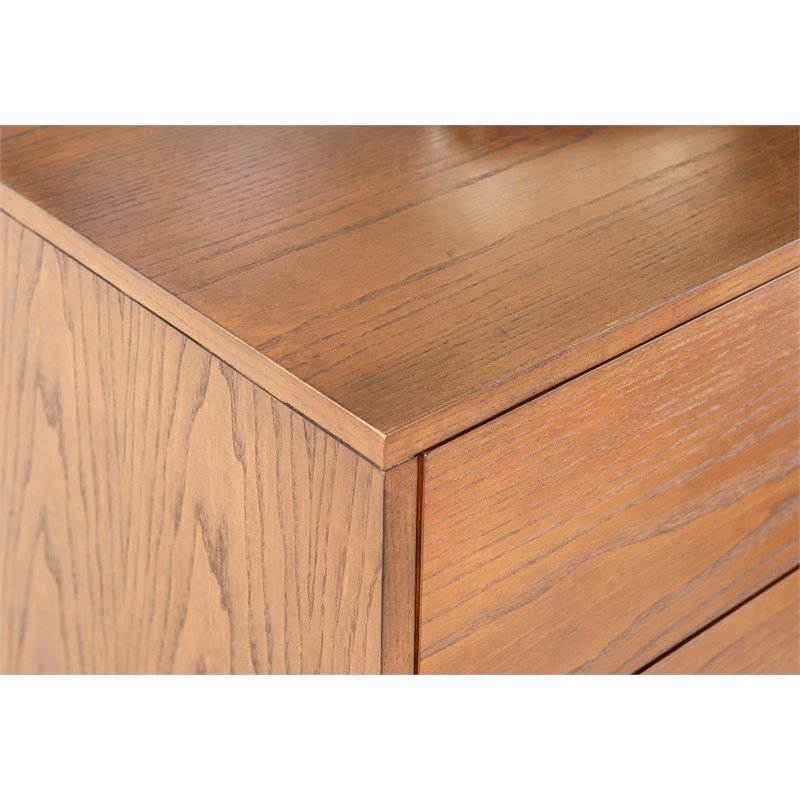 Linon Moore Four Drawer Wood Chest in Walnut