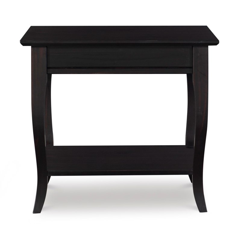 Linon Daly Solid Pine Wood End Table in Espresso