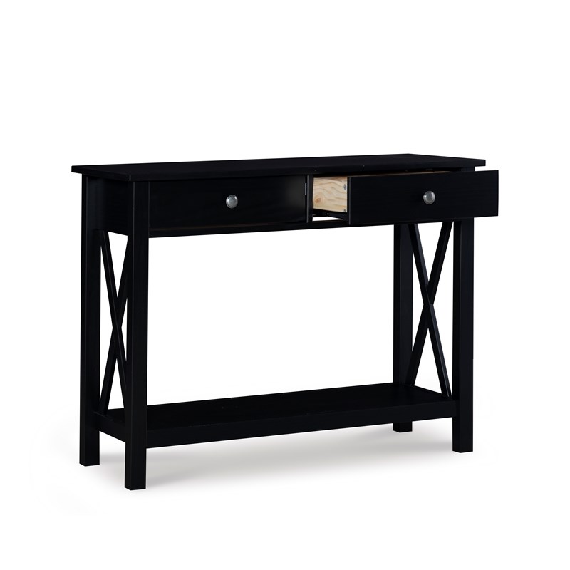 Linon Dalton Wood Console Table in Black