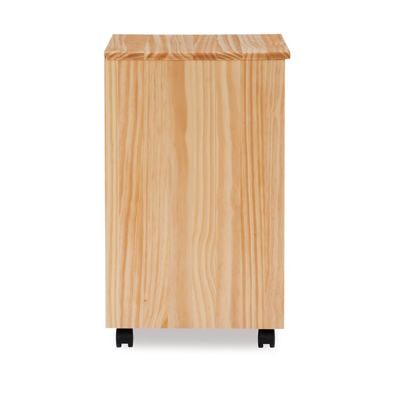 Linon Callie Six Drawer Wood Rolling Storage Cart in Brown