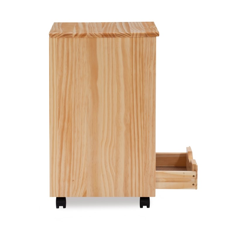 Linon Callie Six Drawer Wood Rolling Storage Cart in Brown