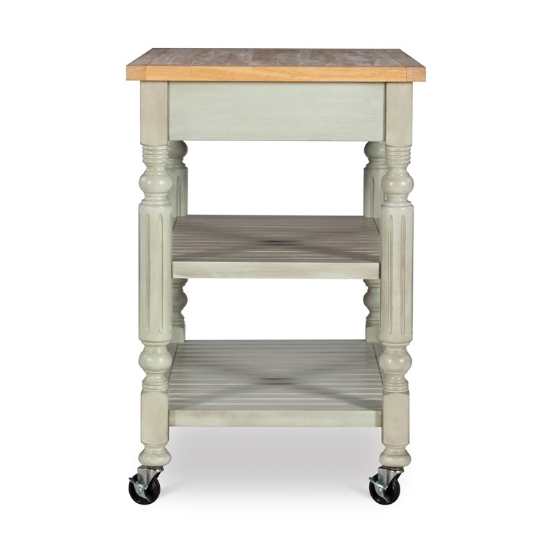 Linon Ridgeway Wood Kitchen Cart in Gray