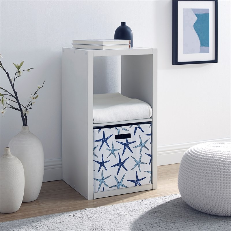 Linon Lane Two Cubby Wood Storage Cabinet in White