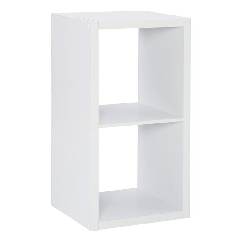 Linon Lane Two Cubby Wood Storage Cabinet in White